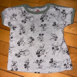 Disney Gray and Green Mickey Mouse Kids T-Shirt